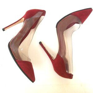 Gianvitto Rossi PLEXI Vinyl & Suede Pointy High Heel Pumps 38M 8M $815